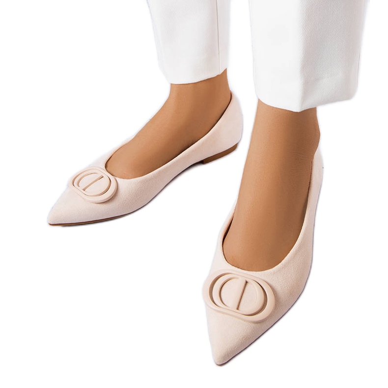 Beige ballerinas made of eco suede from Grignon