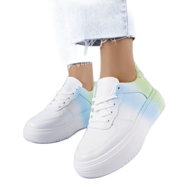 PA1 White and green platform sneakers from Lance blue