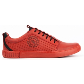Polbut Men's casual leather shoes 2121P/2 red Polbut Men's casual leather shoes 2121P/2 red