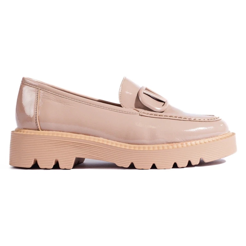 Beige moccasins on a thick platform from Shelovet