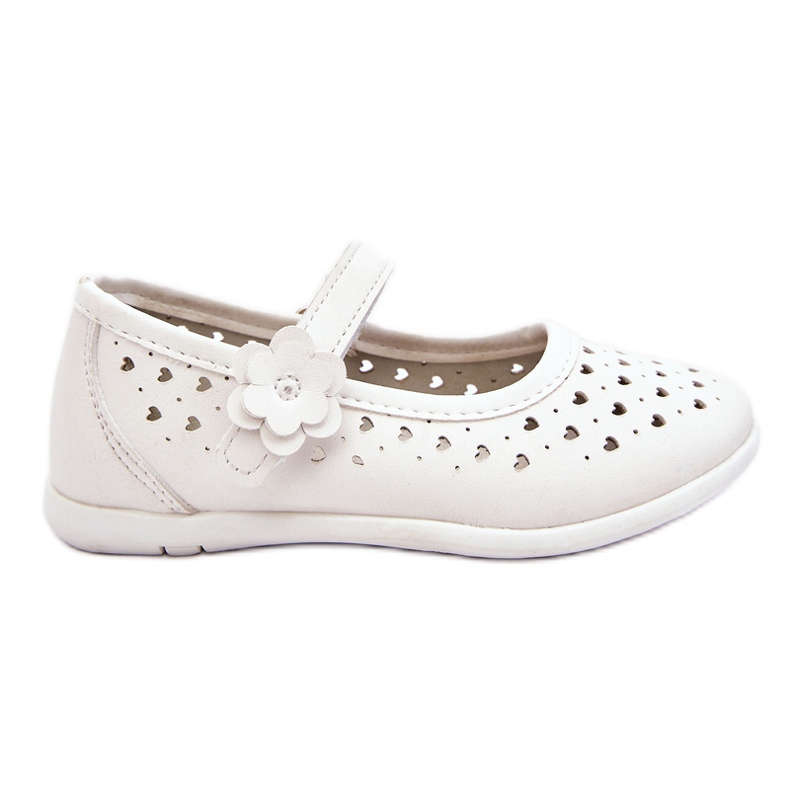 PA1 Children's Openwork Ballerinas White Lenna