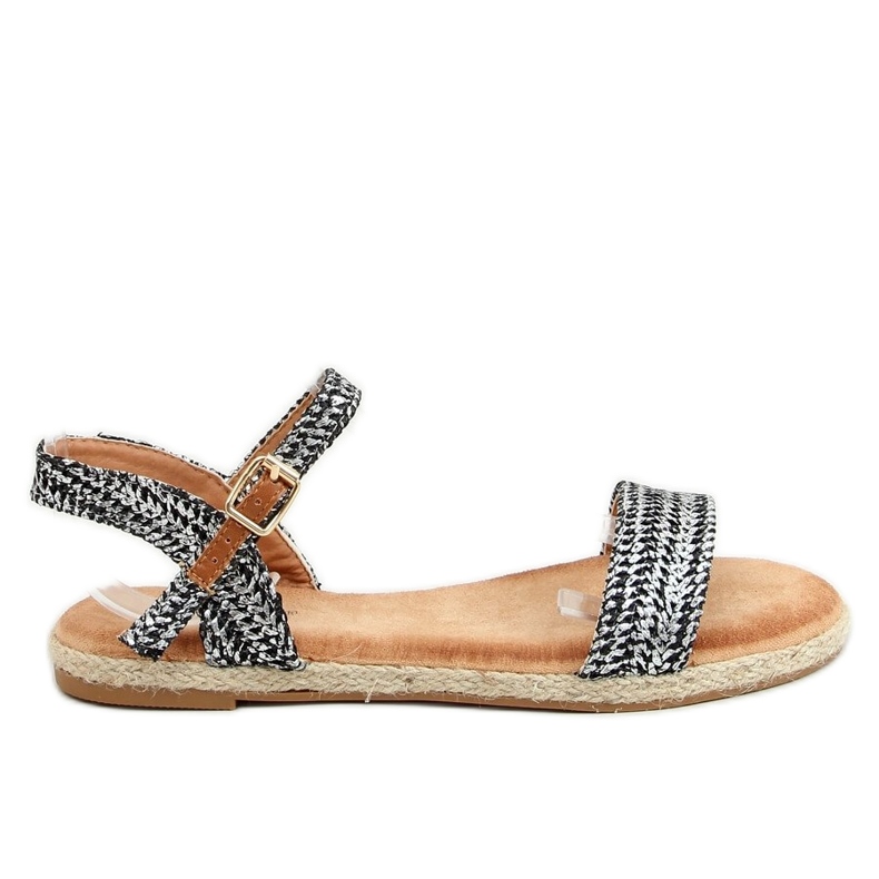 PA1 Seiko Black espadrille sandals silver