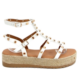Alize White studded espadrille sandals