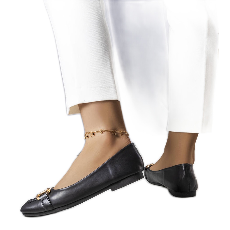 Black ballerinas with gold embellishment from Iris Black ballerinas with gold embellishment from Iris