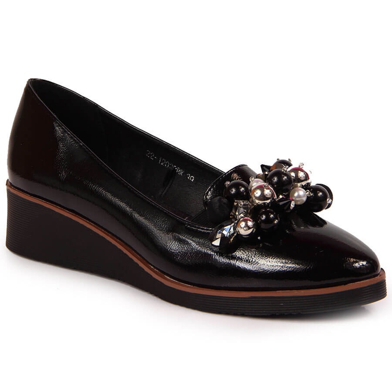 Women's wedge shoes with black beads Potocki