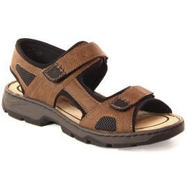 Comfortable men s brown Velcro sandals Rieker 26156 25