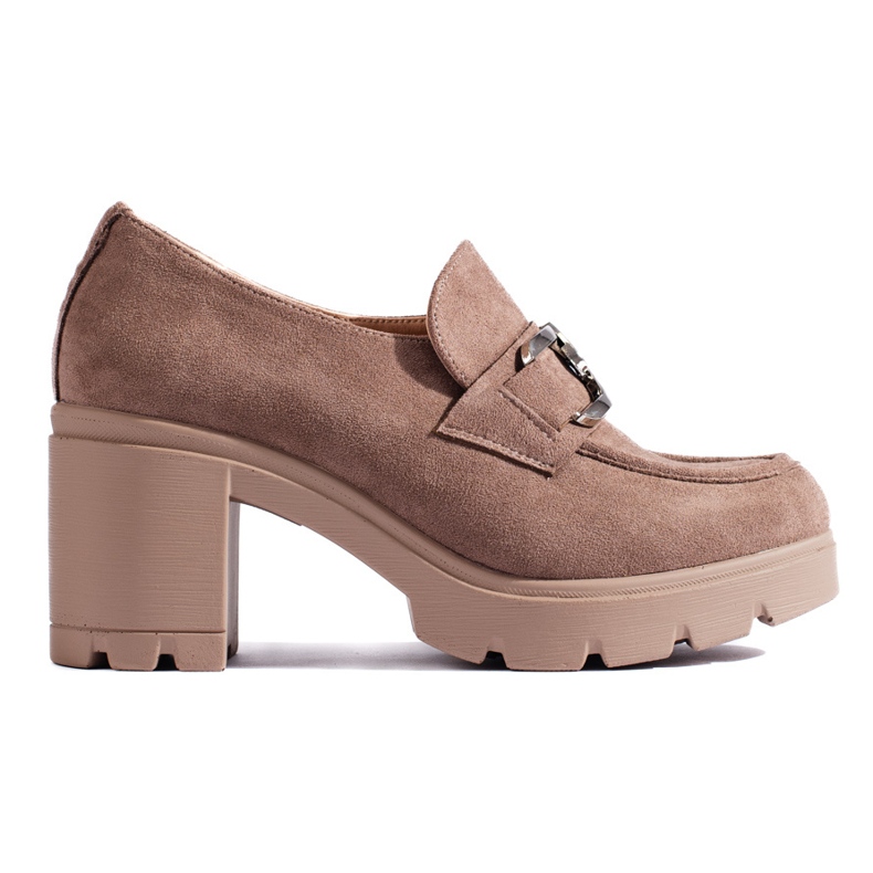 W. Potocki Dark beige suede high-heeled shoes from Potocki