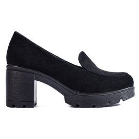 W. Potocki Women's suede high-heeled shoes Potocki black