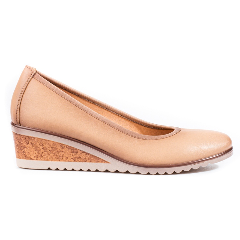 W. Potocki Women's beige wedge pumps from Potocki