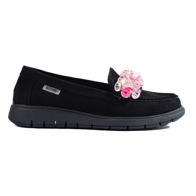 Women's platform moccasins Shelovet suede black
