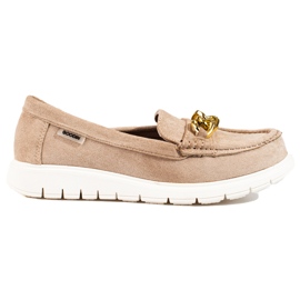 Comfortable women's loafers on the Shelovet beige platform