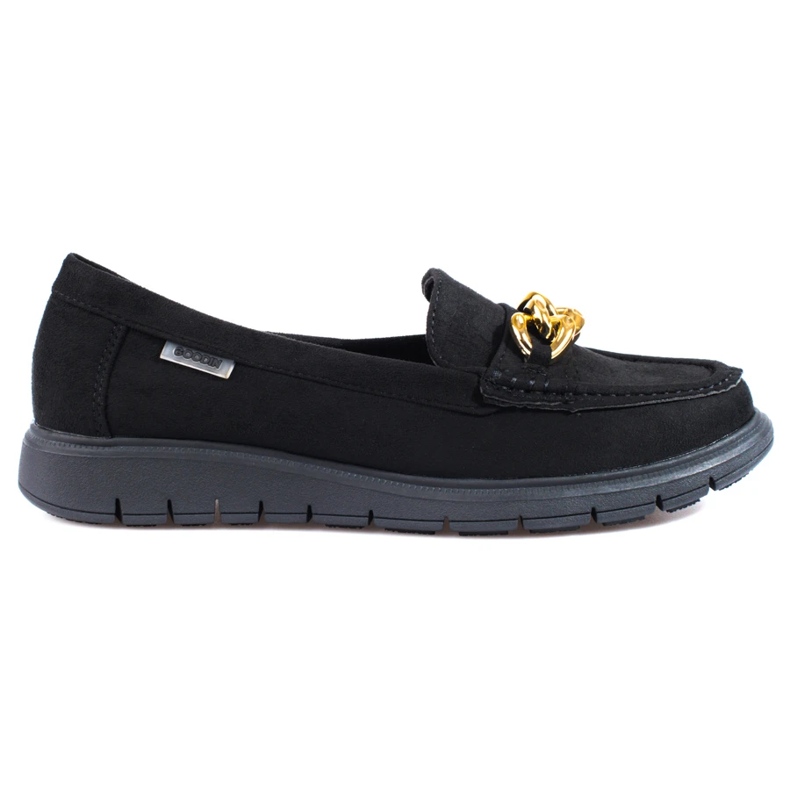 Women's suede loafers on the Shelovet platform black