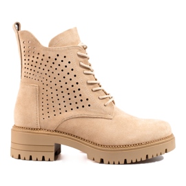 W. Potocki Openwork suede worker boots Potocki beige W. Potocki Openwork suede worker boots Potocki beige