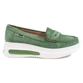 Women's Shelovet green loafers with thick soles Women's Shelovet green loafers with thick soles