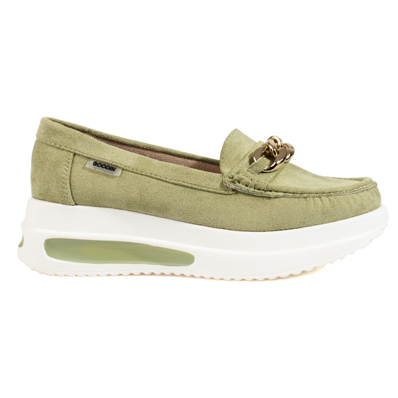Women's Shelovet green wedge loafers Women's Shelovet green wedge loafers