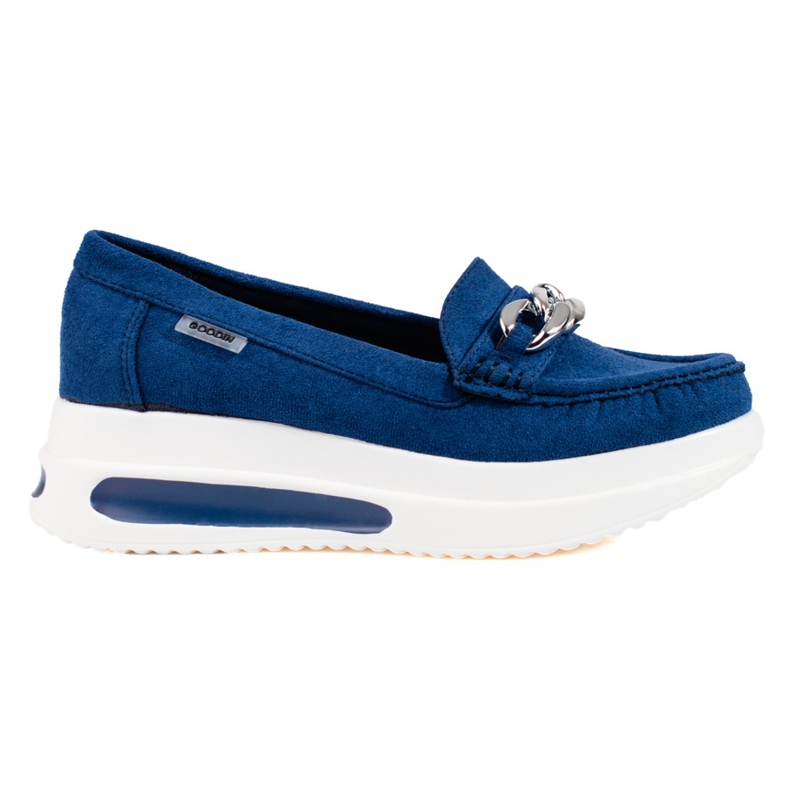 Women's Shelovet blue wedge loafers