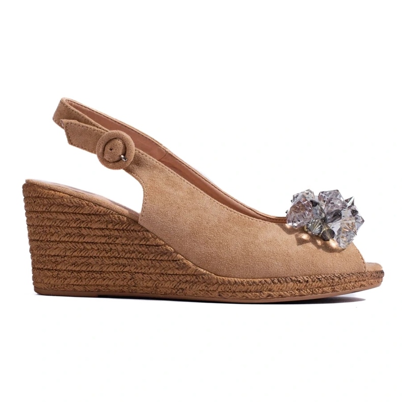 W. Potocki Women's beige espadrille wedge sandals from Potocki