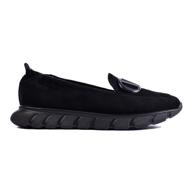Women's suede platform loafers Vinceza black