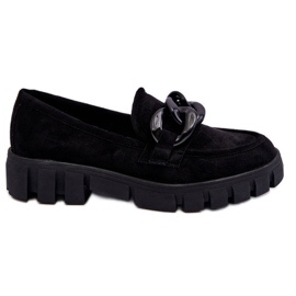 Vinceza Women's Suede Platform Loafers Black Bennett