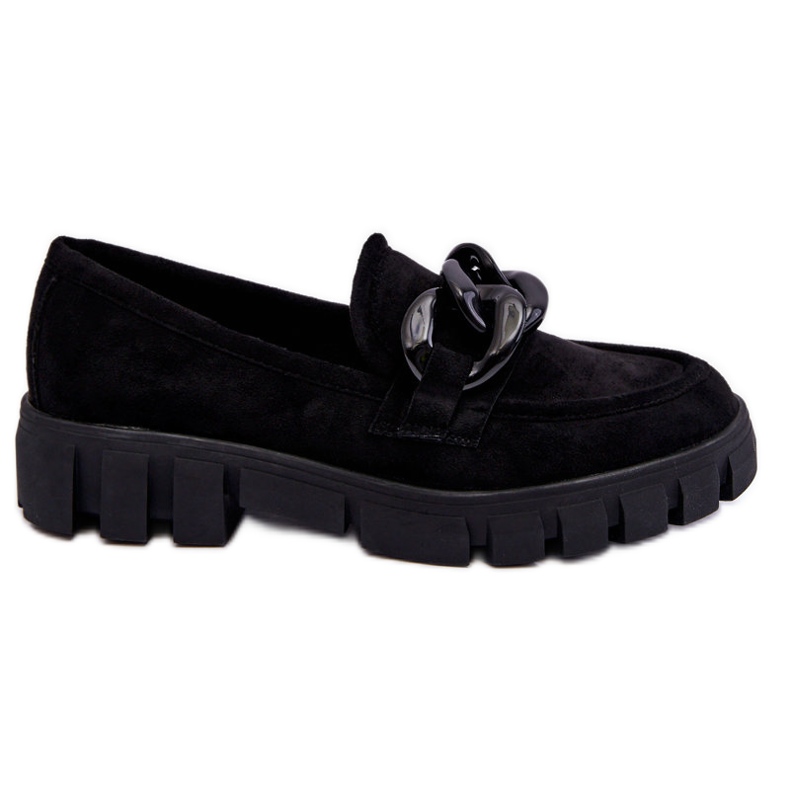 Vinceza Women's Suede Platform Loafers Black Bennett