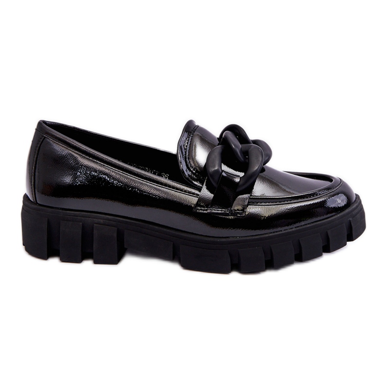 Vinceza Women's Lacquered Platform Loafers Black Bennett