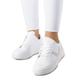 White and beige platform sneakers from Trépani
