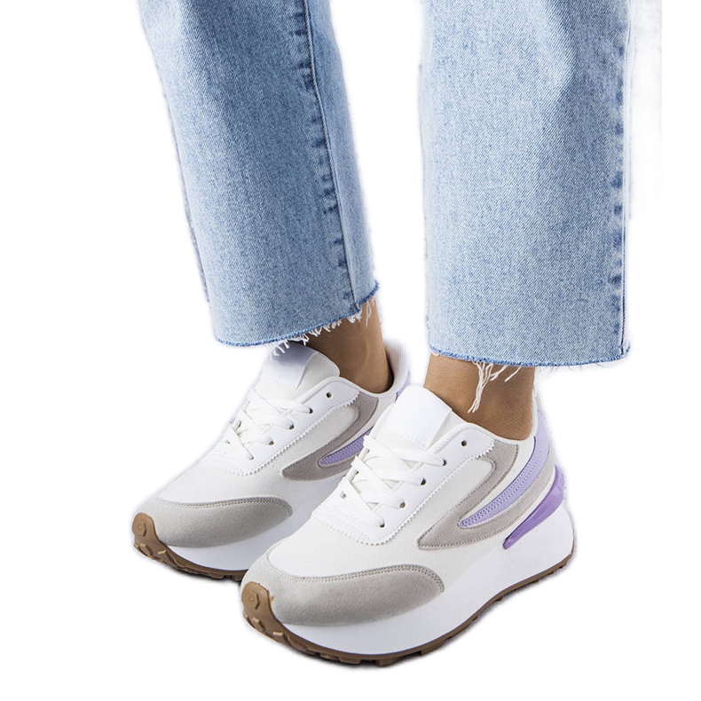 White sneakers on a thicker sole from Moore