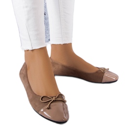 Simard mocha ballet flats with a patent toe grey Simard mocha ballet flats with a patent toe grey