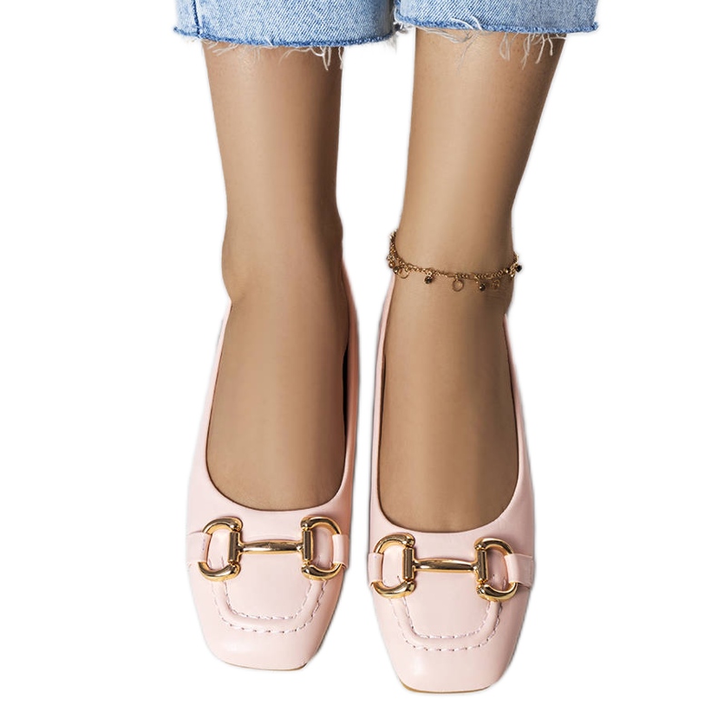 Pink ballerinas with gold embellishment from Iris