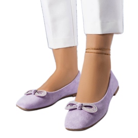 Purple ballerinas with a Gaillou bow
