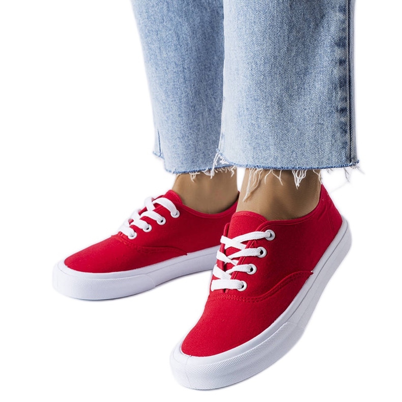 Fantina red fabric sneakers