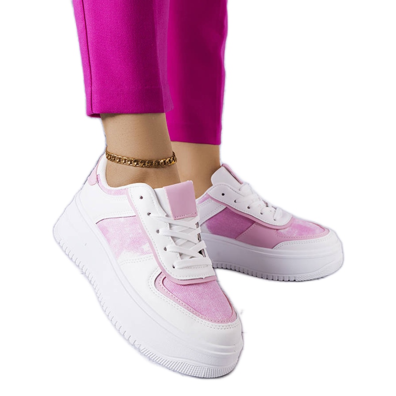 White and pink platform shoes from Heloise