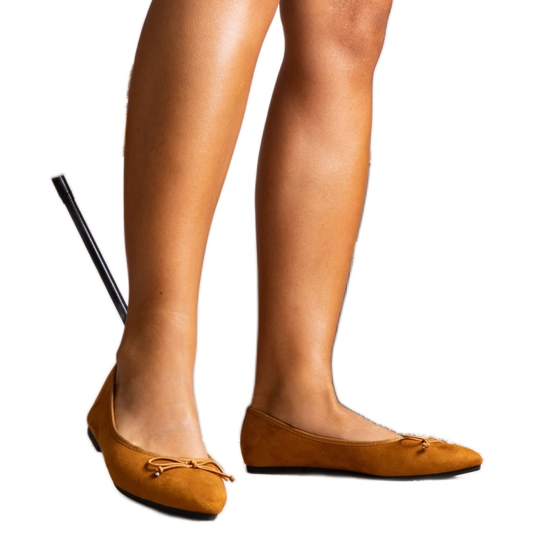 Camel pointed toe ballerinas from Latour brown