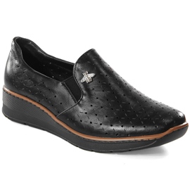 Women's black openwork wedge shoes Jezzi MR1840-12