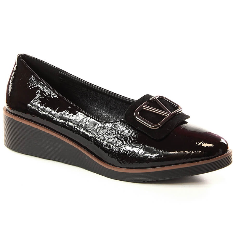 Women's black lacquered wedge shoes Jezzi RMR2265-3 Women's black lacquered wedge shoes Jezzi RMR2265-3