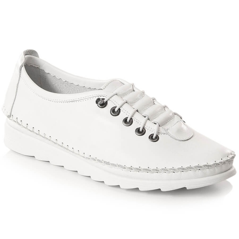 Leather elastic women's shoes white Artiker 52C0675