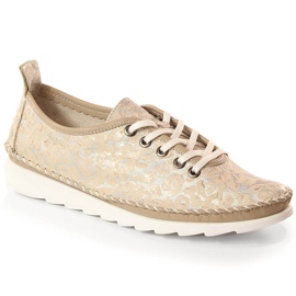 Leather light women's sport shoes beige Artiker 52C0691 Leather light women's sport shoes beige Artiker 52C0691