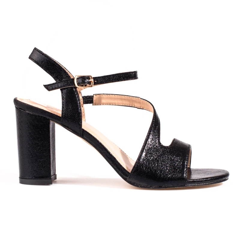 Elegant women's Shelovet black sandals on the post