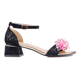 Women's Shelovet black low heel sandals Women's Shelovet black low heel sandals