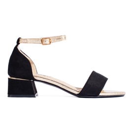 Women's Shelovet black low heel sandals