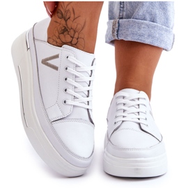 Vinceza Women's Leather Platform Sports Shoes White Saul Vinceza Women's Leather Platform Sports Shoes White Saul