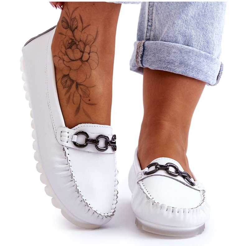 Vinceza Women's Comfortable Leather Loafers White Miguel Vinceza Women's Comfortable Leather Loafers White Miguel