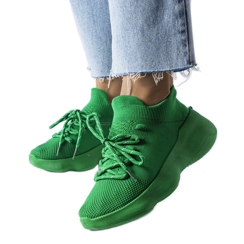 Green textile trainers from Lavallée