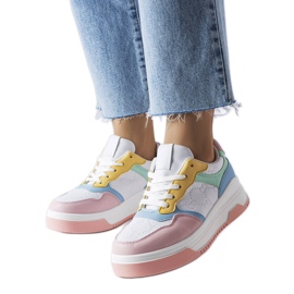 Pink sneakers decorated with Paré embossing