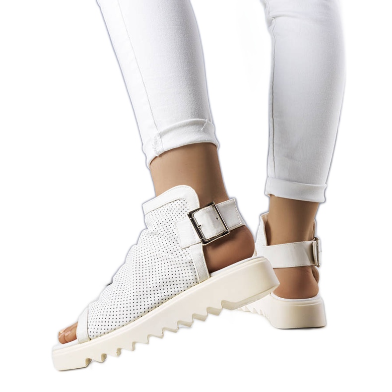 PA1 White openwork sandals from Beulah