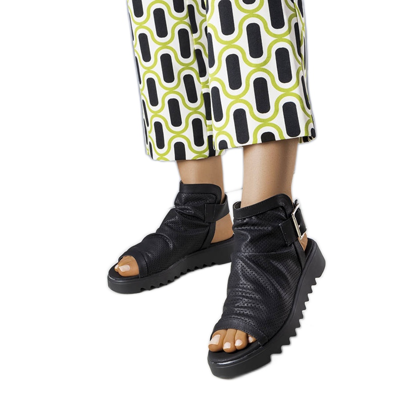 PA1 Black openwork sandals from Beulah