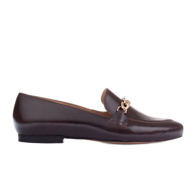 Marco Shoes Ballerinas with a gold chain brown