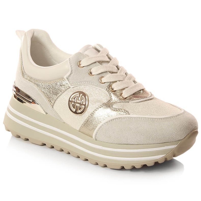 Women's sports shoes on the golden platform Potocki SZ12025 Women's sports shoes on the golden platform Potocki SZ12025