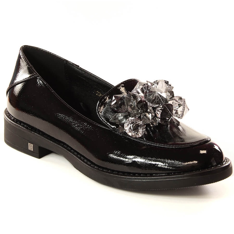 Lacquered women's shoes with black crystals Potocki SZ12043