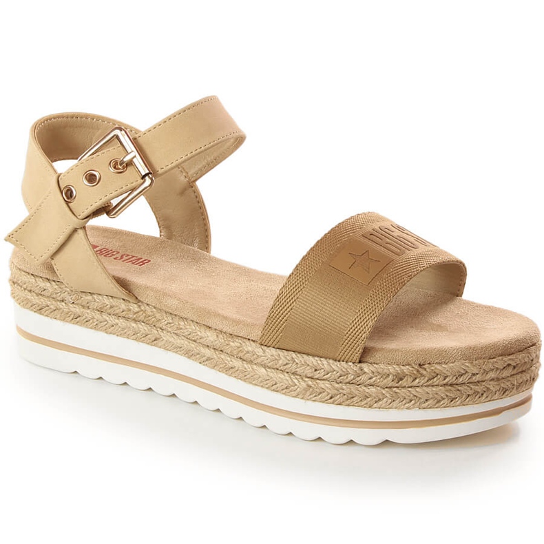 Women's espadrille sandals on the platform beige Big Star LL274872